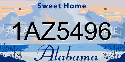 1AZ5496 Alabama License Plate