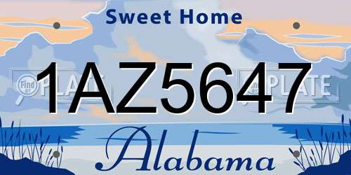 1AZ5647 Alabama License Plate