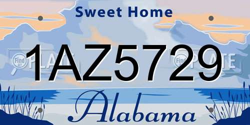 1AZ5729 Alabama License Plate