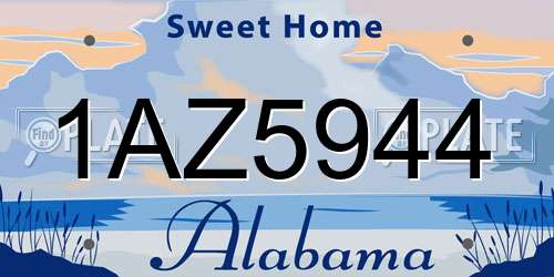 1AZ5944 Alabama License Plate
