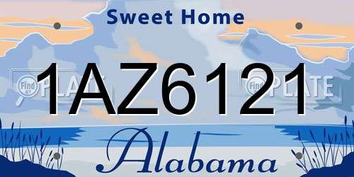 1AZ6121 Alabama License Plate