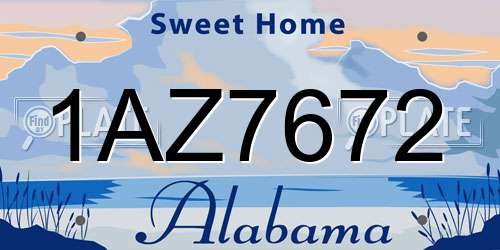 1AZ7672 Alabama License Plate