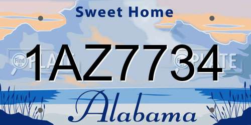 1AZ7734 Alabama License Plate