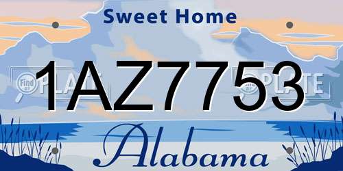 1AZ7753 Alabama License Plate