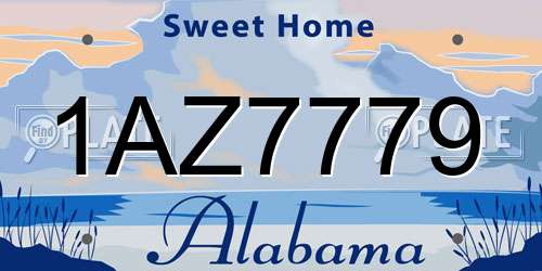 1AZ7779 Alabama License Plate