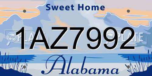 1AZ7992 Alabama License Plate