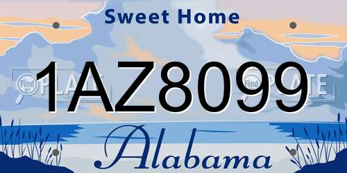 1AZ8099 Alabama License Plate
