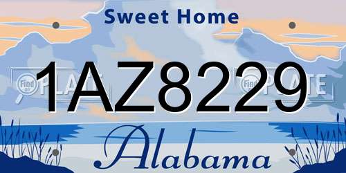 1AZ8229 Alabama License Plate