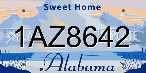 1AZ8642 Alabama License Plate