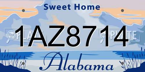 1AZ8714 Alabama License Plate