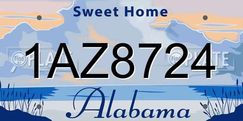 1AZ8724 Alabama License Plate