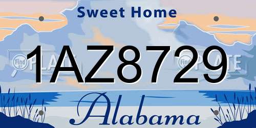 1AZ8729 Alabama License Plate