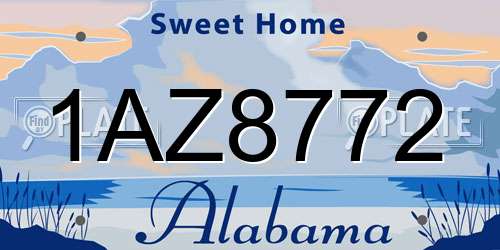 1AZ8772 Alabama License Plate