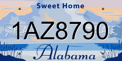 1AZ8790 Alabama License Plate