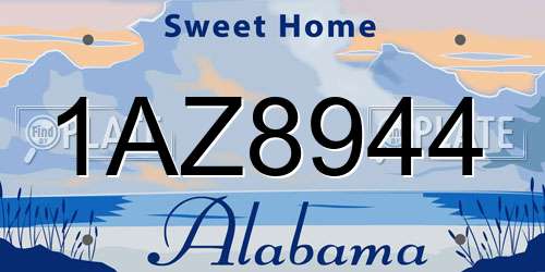 1AZ8944 Alabama License Plate