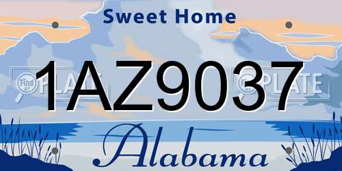 1AZ9037 Alabama License Plate