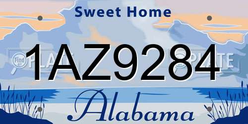1AZ9284 Alabama License Plate