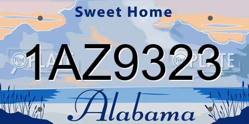 1AZ9323 Alabama License Plate