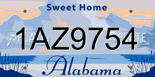 1AZ9754 Alabama License Plate