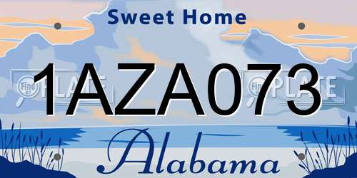 1AZA073 Alabama License Plate