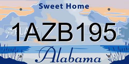 1AZB195 Alabama License Plate