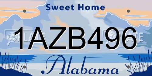 1AZB496 Alabama License Plate