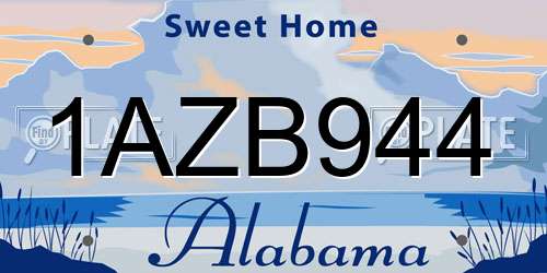 1AZB944 Alabama License Plate