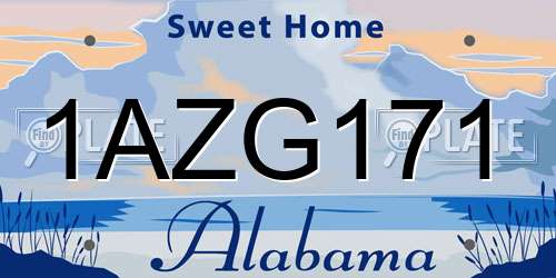 1AZG171 Alabama License Plate