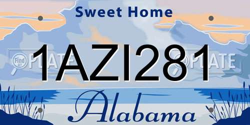1AZI281 Alabama License Plate