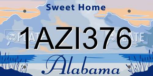 1AZI376 Alabama License Plate