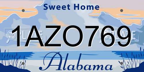 1AZO769 Alabama License Plate