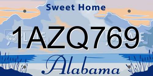 1AZQ769 Alabama License Plate