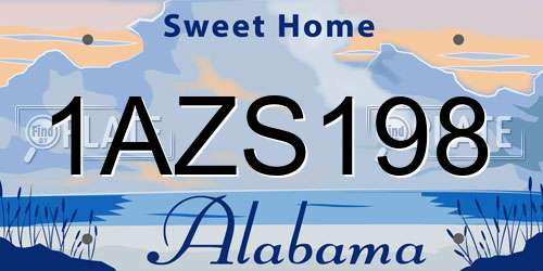 1AZS198 Alabama License Plate