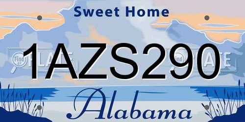 1AZS290 Alabama License Plate