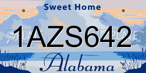 1AZS642 Alabama License Plate