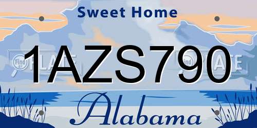 1AZS790 Alabama License Plate