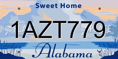1AZT779 Alabama License Plate