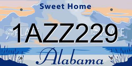 1AZZ229 Alabama License Plate