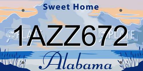 1AZZ672 Alabama License Plate