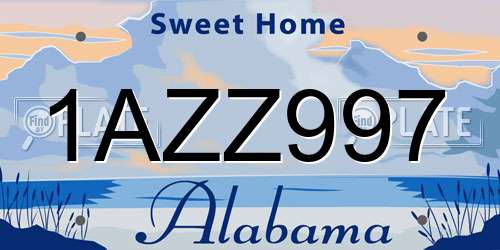 1AZZ997 Alabama License Plate