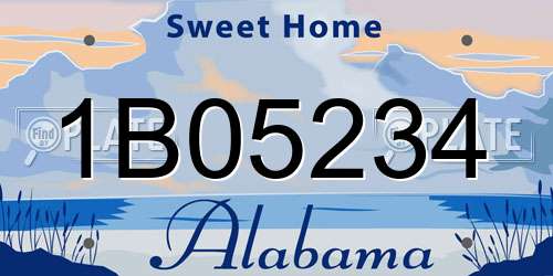 1B05234 Alabama License Plate