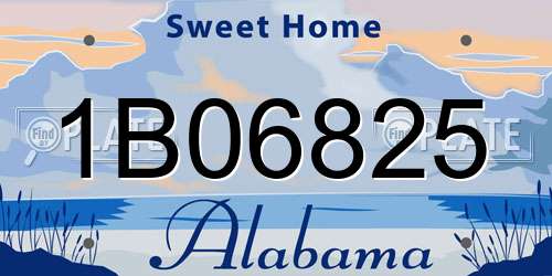 1B06825 Alabama License Plate