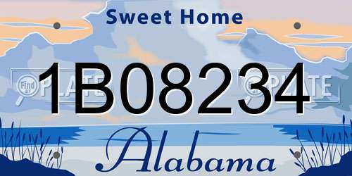 1B08234 Alabama License Plate