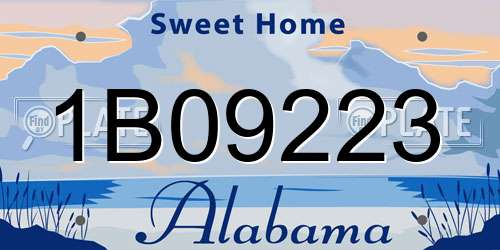 1B09223 Alabama License Plate