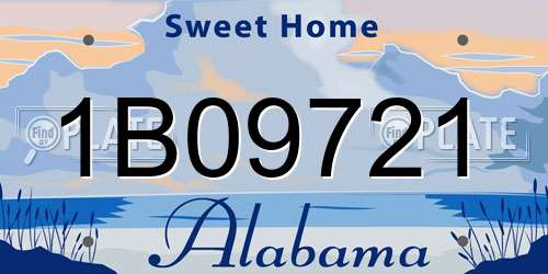 1B09721 Alabama License Plate
