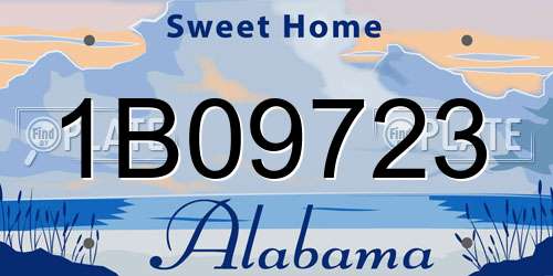 1B09723 Alabama License Plate