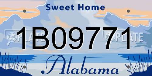 1B09771 Alabama License Plate