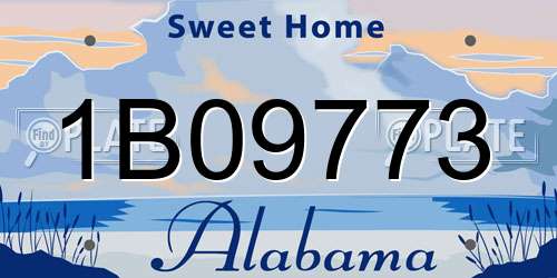 1B09773 Alabama License Plate