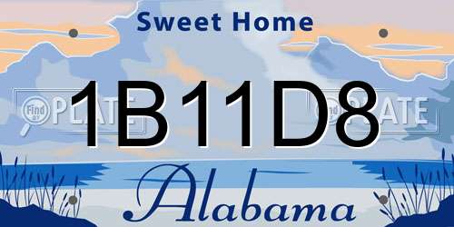 1B11D8 Alabama License Plate