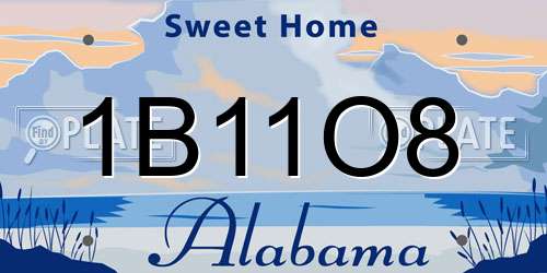 1B11O8 Alabama License Plate